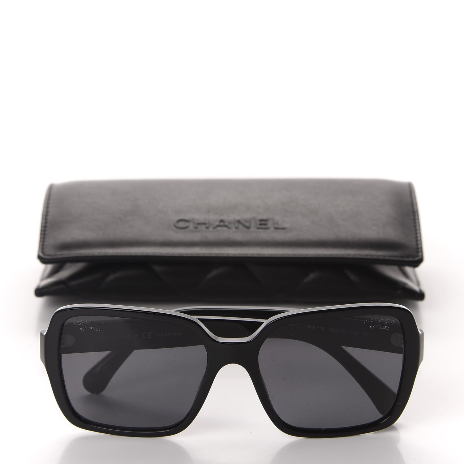 Chanel Acetate Polarized Square Sunglasses 5408 Black 8 of 8