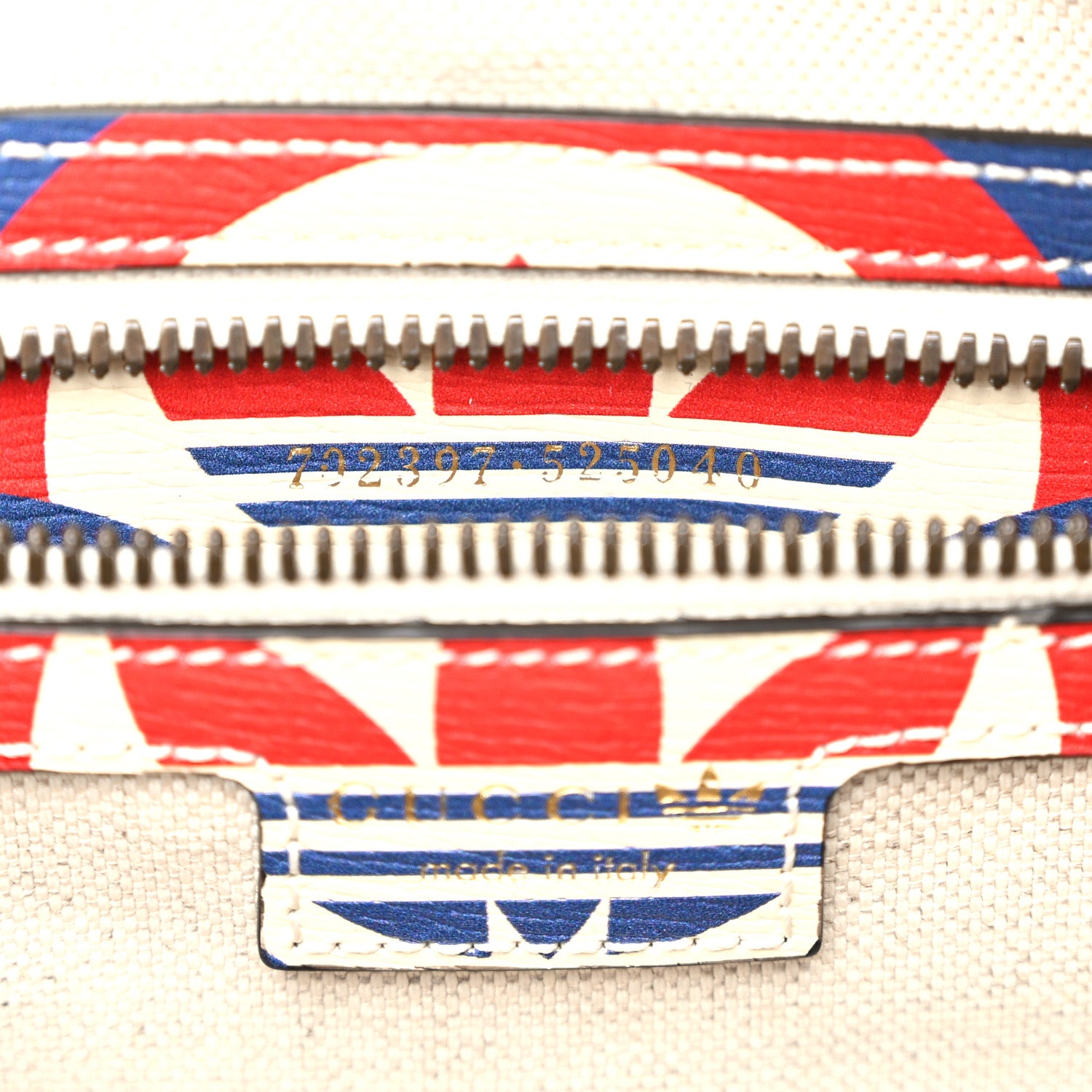 Gucci X ADIDAS Shangai Calfskin Web Trefoil Interlocking G Mini Duffle Bag Red White Blue 7 of 11