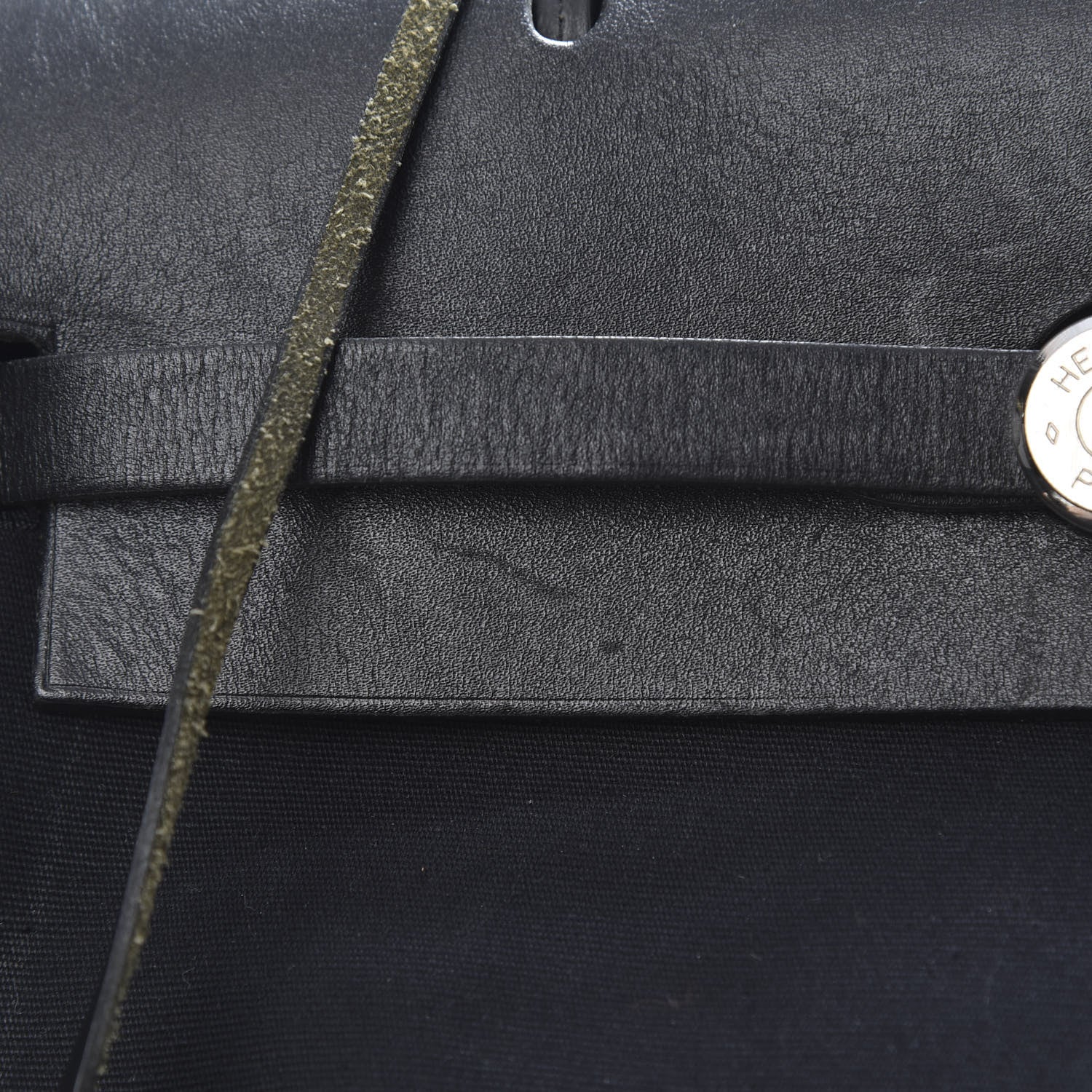 Hermes Toile Vache Calfskin Herbag 30 PM Backpack Black 13 of 15