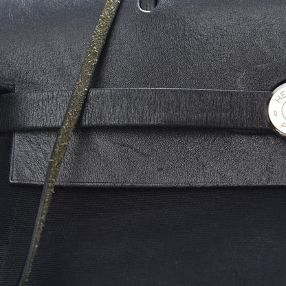 Hermes Toile Vache Calfskin Herbag 30 PM Backpack Black 13 of 15
