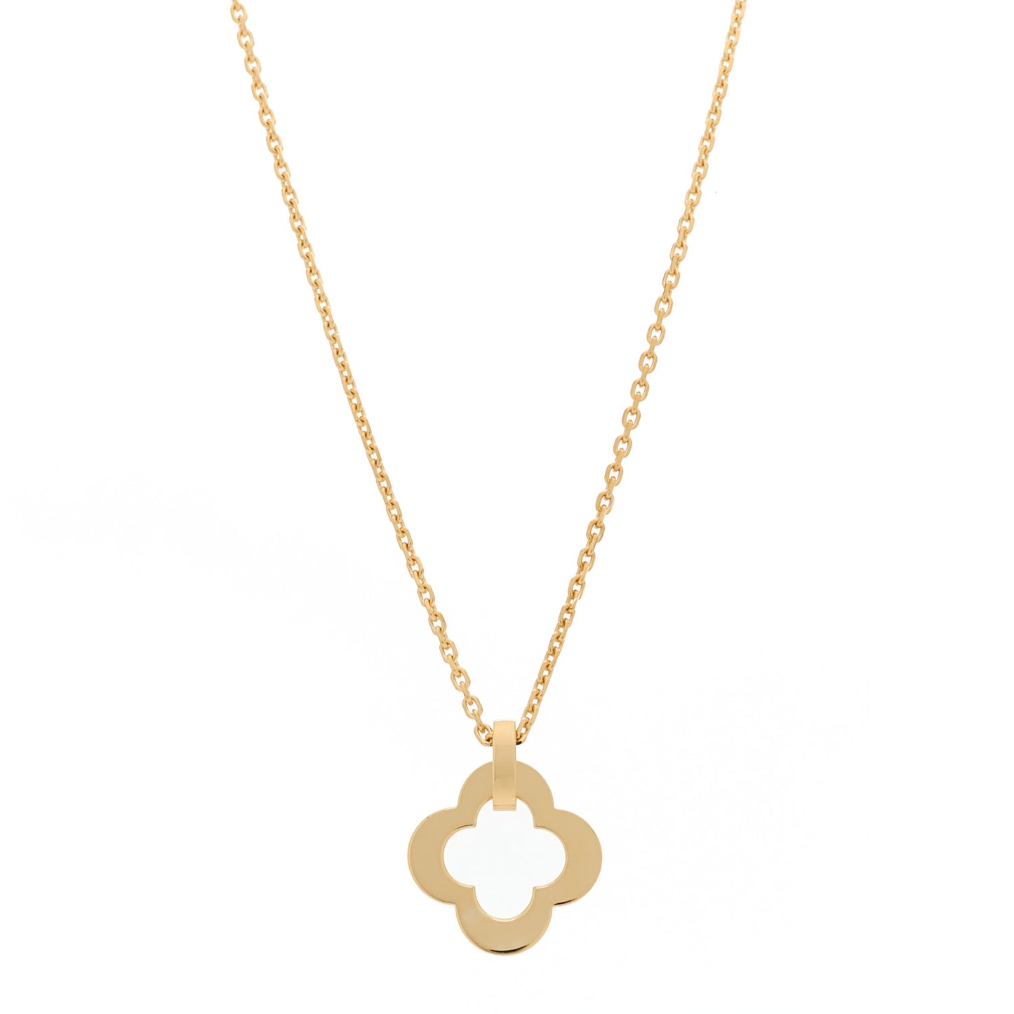 18K Yellow Gold Byzantine Alhambra Pendant Necklace