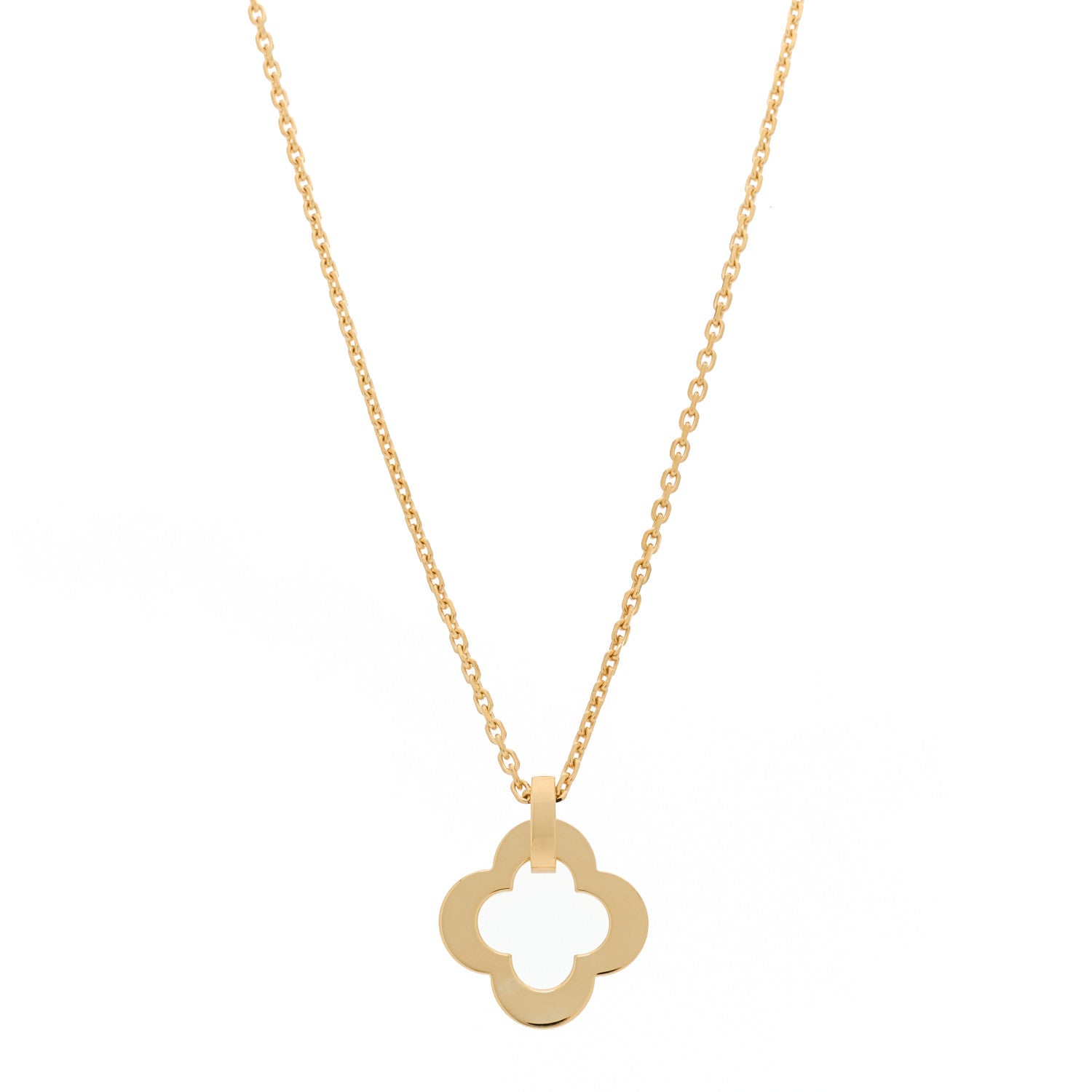 Van Cleef & Arpels 18K Yellow Gold Byzantine Alhambra Pendant Necklace 1 of 5