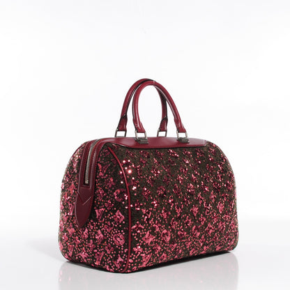 Louis Vuitton Sequin Monogram Sunshine Express Speedy Burgundy 3 of 8