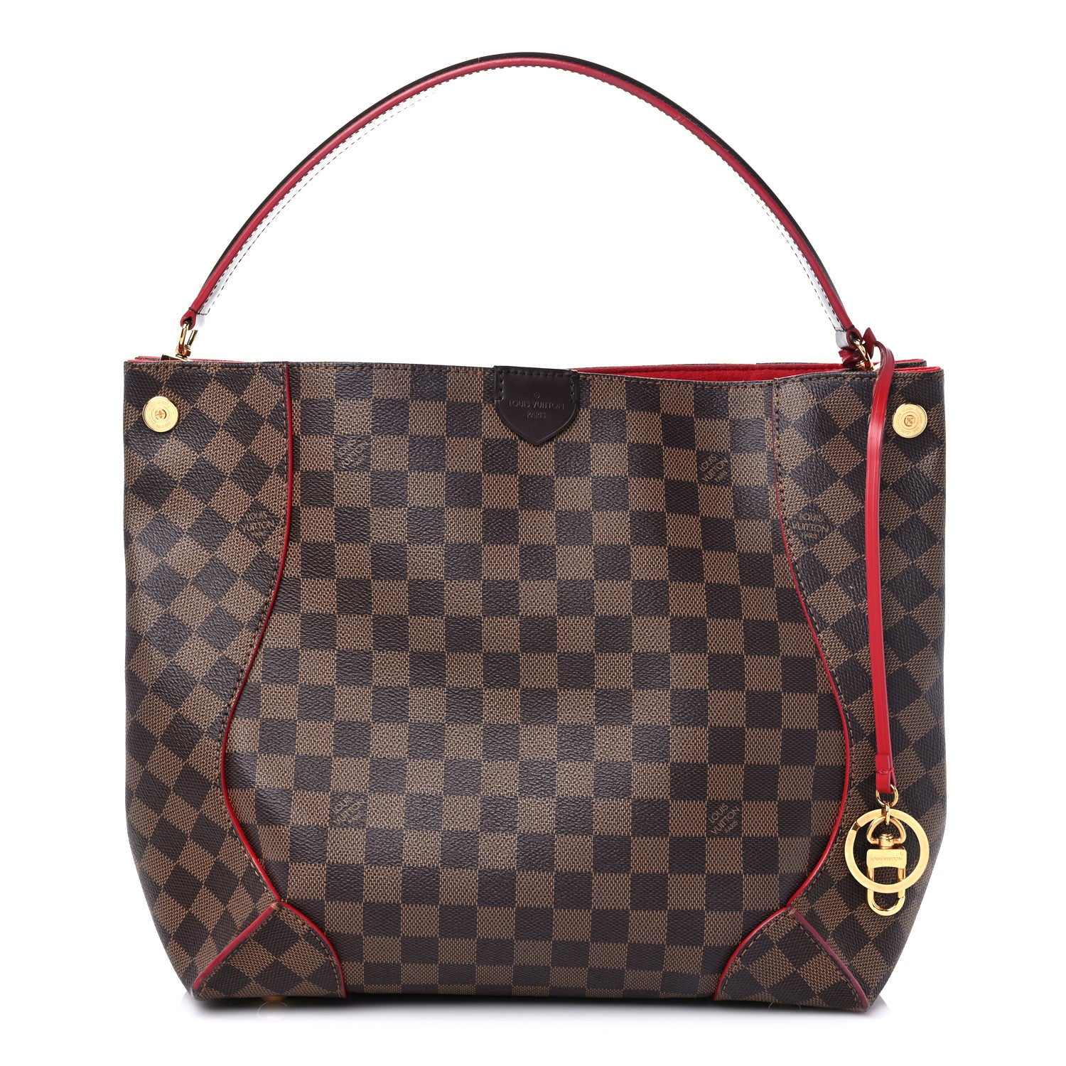 Louis Vuitton Damier Ebene Caissa Hobo Cherry 1 of 16
