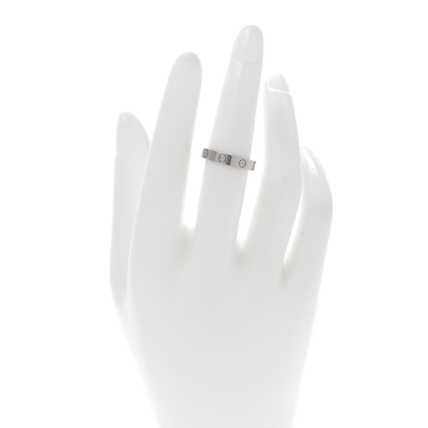 Cartier 18K White Gold 3.5mm LOVE Wedding Band Ring 53 6.25 4 of 10