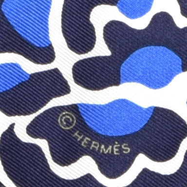 Hermes Silk Bingata Twilly Marine Tabac White 3 of 4