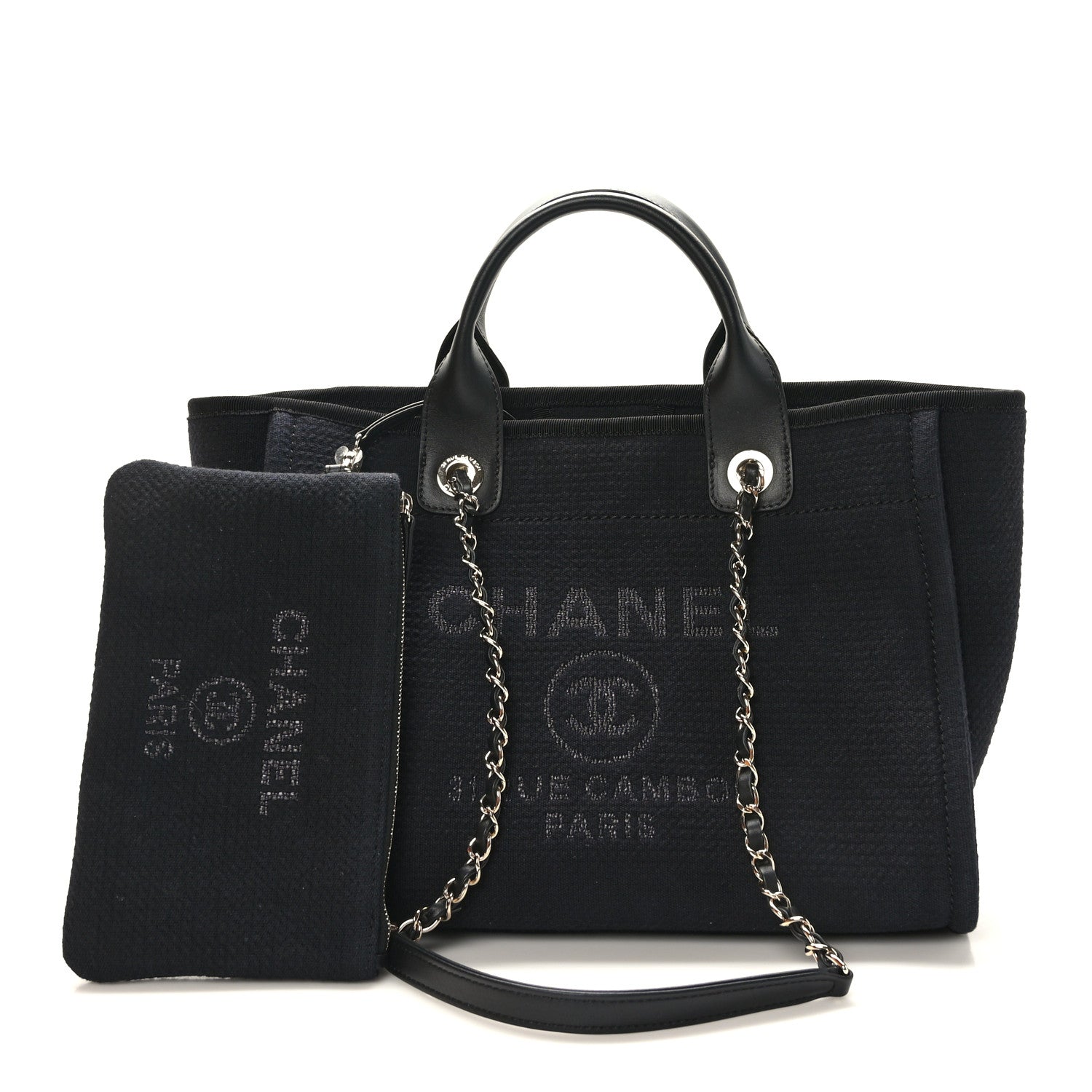Chanel Mixed Fibers Small Deauville Tote Black 1 of 11