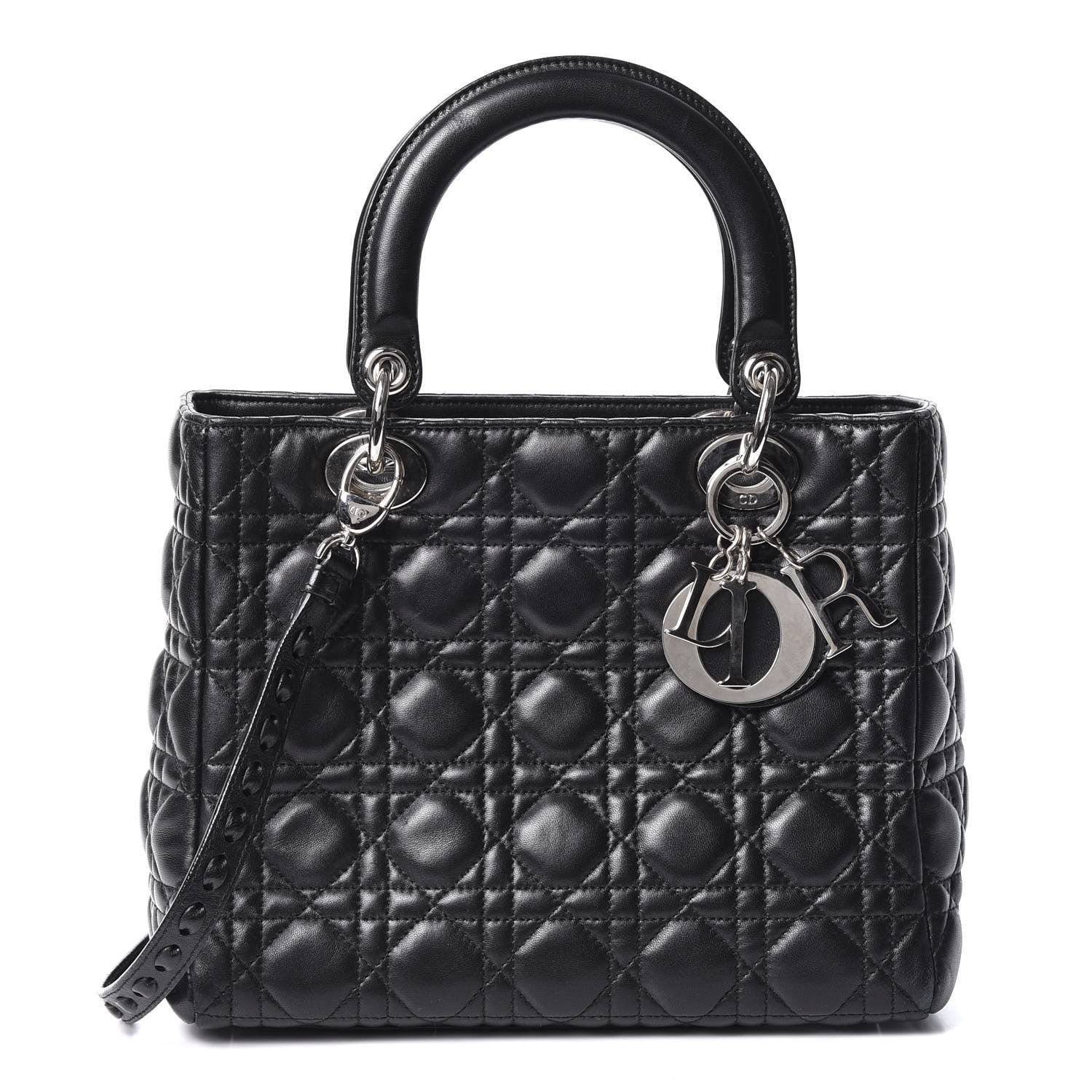 Christian Dior Lambskin Cannage Medium Lady Dior Black 1 of 9