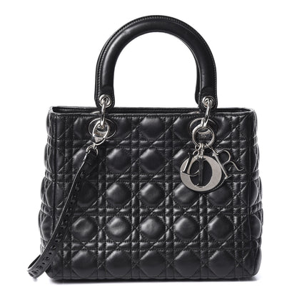 Christian Dior Lambskin Cannage Medium Lady Dior Black 1 of 9