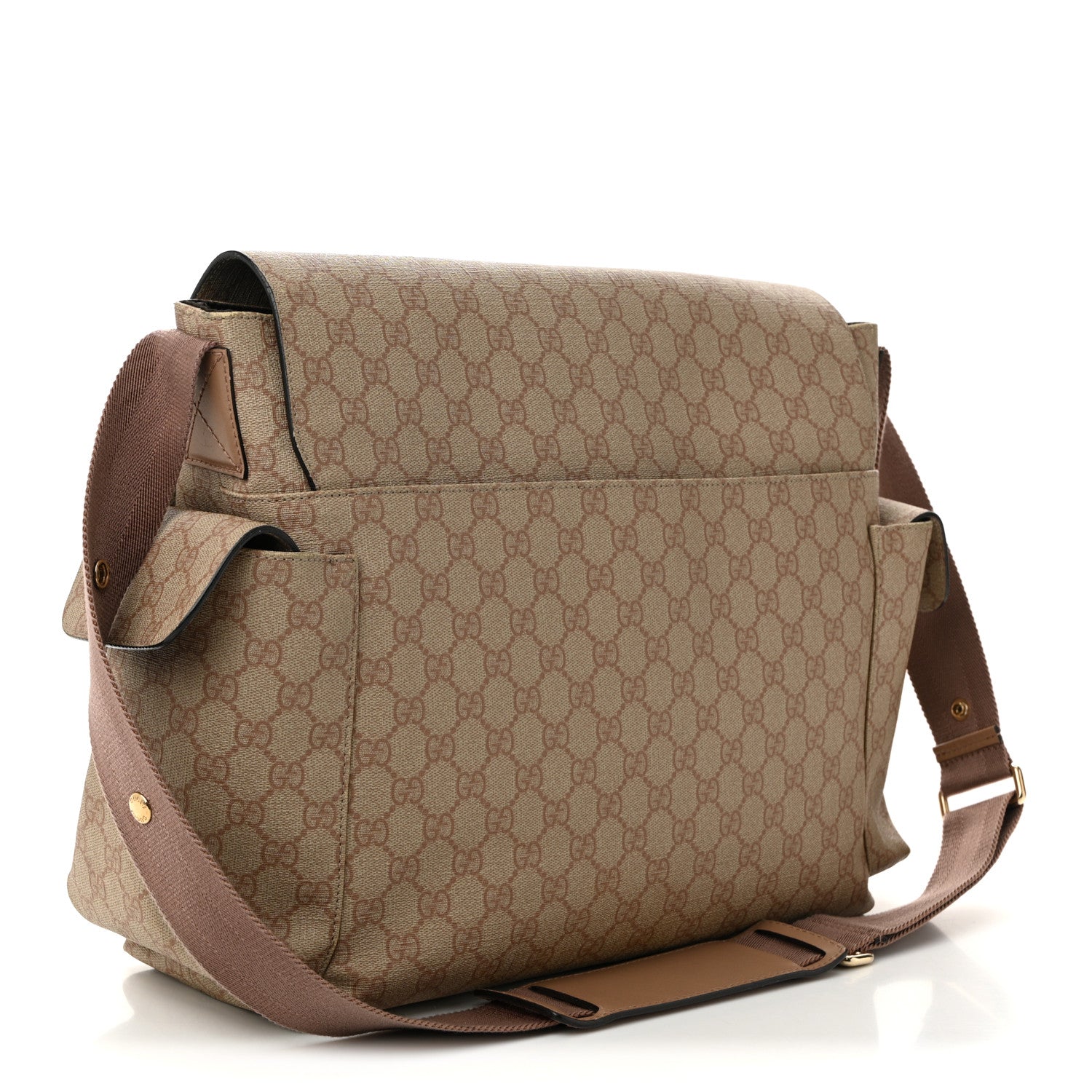 Gucci GG Supreme Monogram Messenger Diaper Bag Beige 3 of 13
