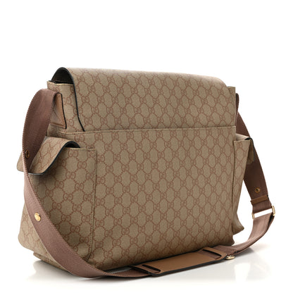 Gucci GG Supreme Monogram Messenger Diaper Bag Beige 3 of 13