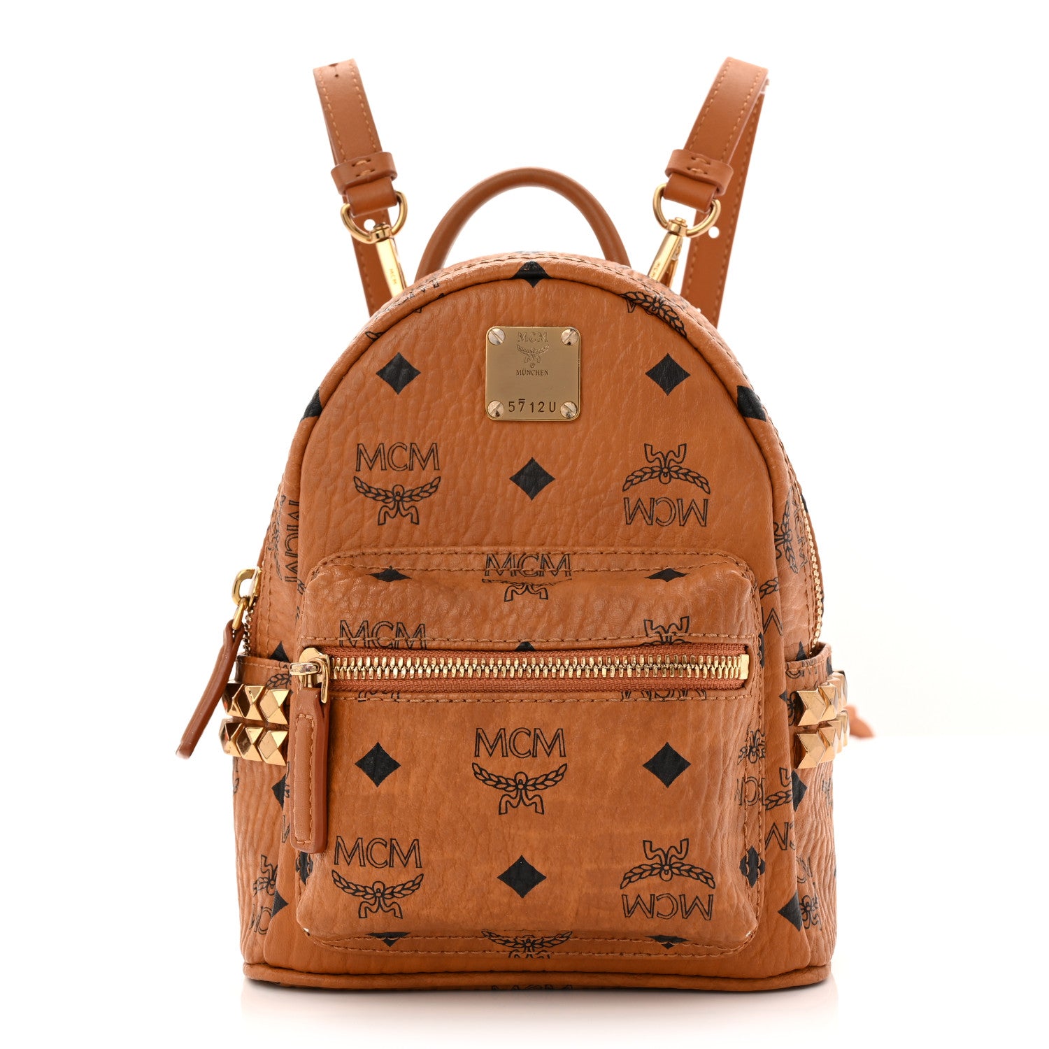 MCM Visetos Side Stud X-Mini Stark Bebe Boo Backpack Cognac 1798649 – FASHIONPHILE