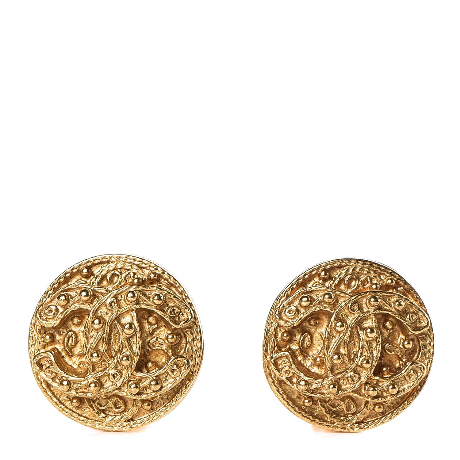Chanel CC Clip On Earrings Gold 1 of 4
