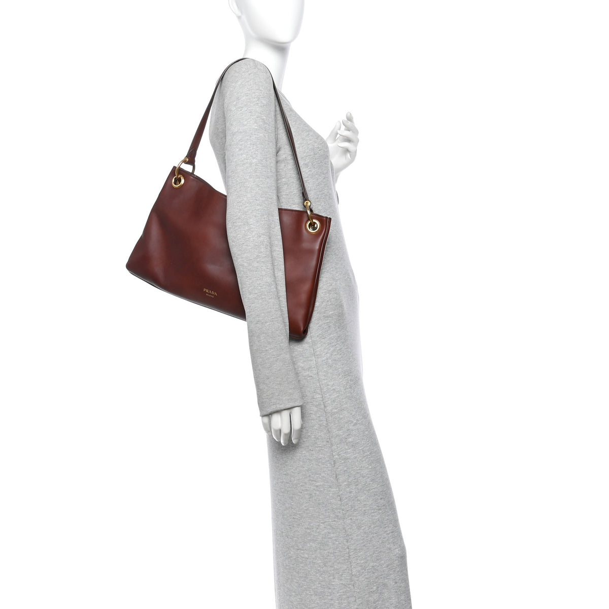 Nappa Large Etude Shoulder Bag Brown