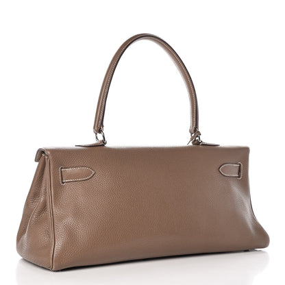 Hermes Taurillon Clemence Shoulder Kelly 40 Etoupe 3 of 38