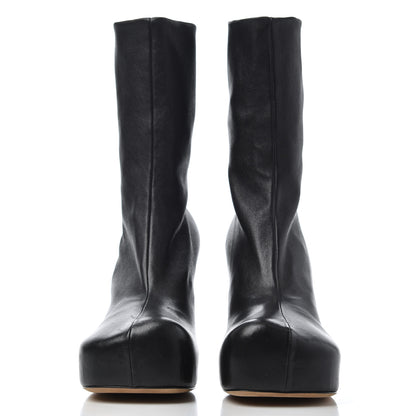 Bottega Veneta Nappa Platform Square Toe Ankle Boots 38 Black 2 of 16