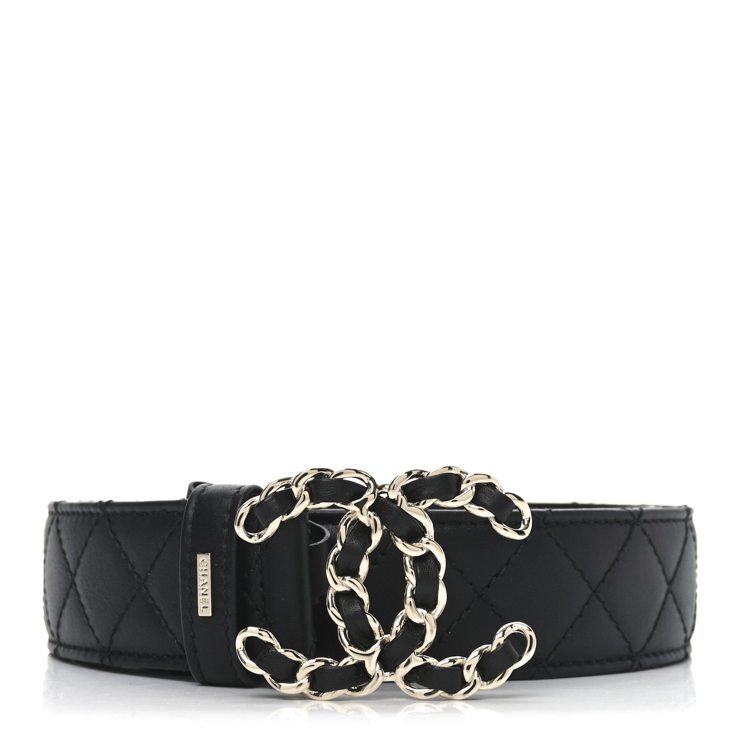 Chanel Calfskin Quilted CC Chain Belt 80 32 Black 1 of 7