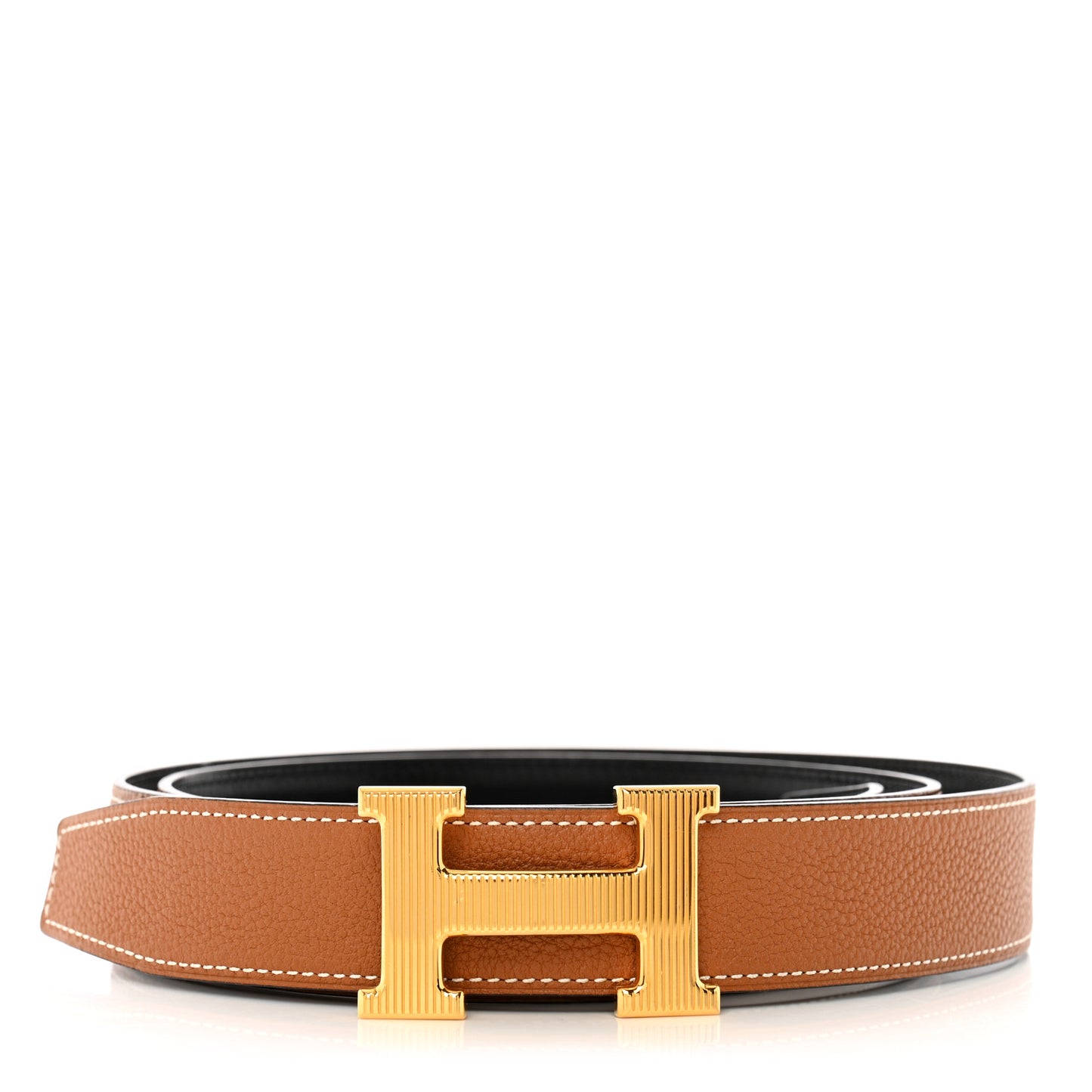 Togo Box 32mm Striee H Belt 105 42 Gold Black
