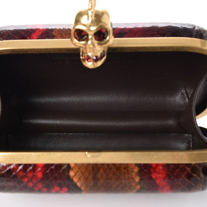 Alexander McQueen Python Punk Skull Box Clutch Red 5 of 8
