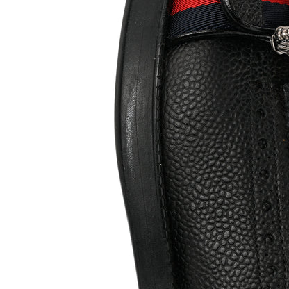 Gucci Calfskin Web Mens Queercore Brogue Derby Loafers 9 Black 12 of 13