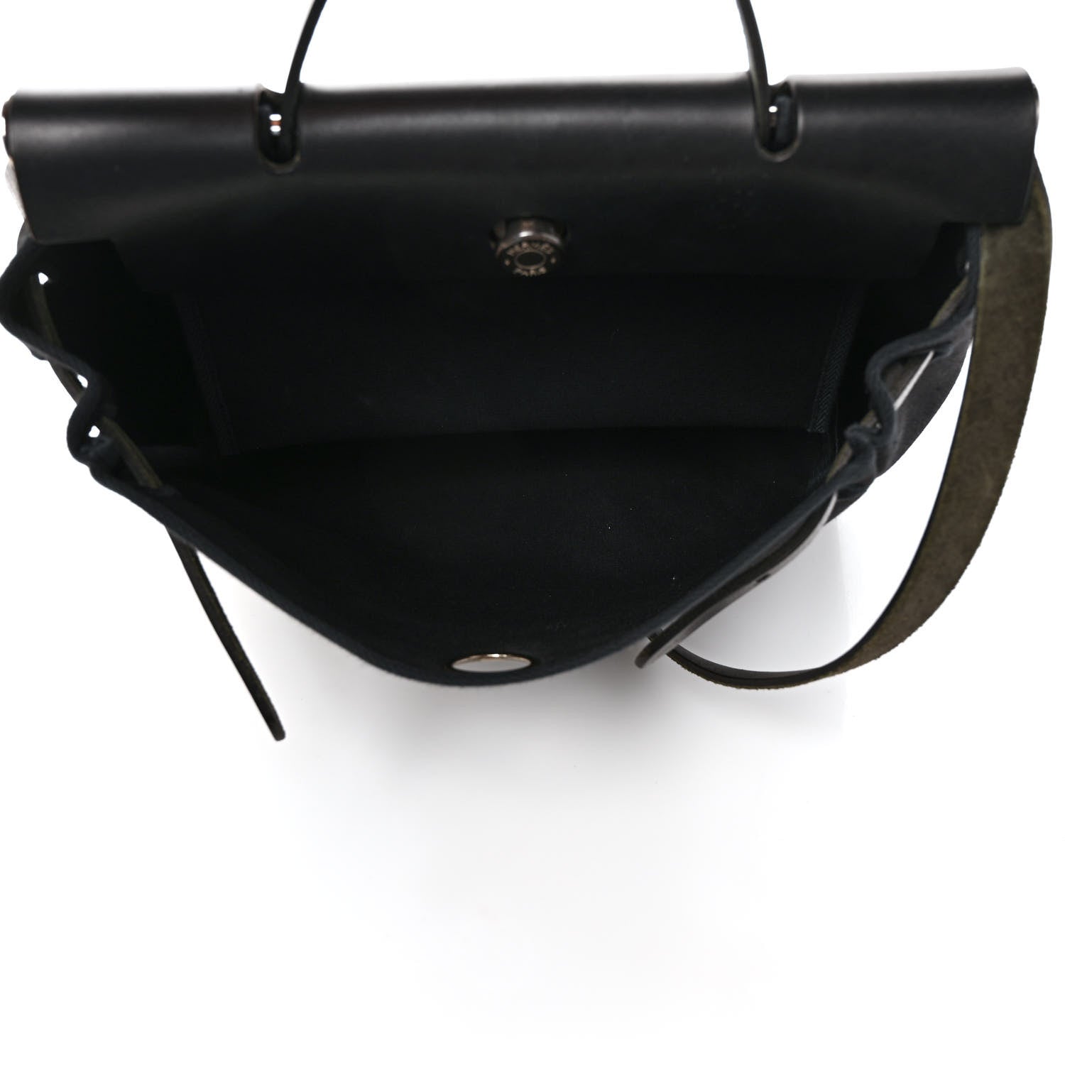 Hermes Toile Vache Calfskin Herbag 30 PM Black 7 of 15
