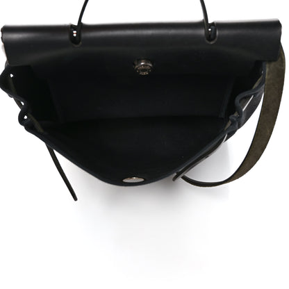 Hermes Toile Vache Calfskin Herbag 30 PM Black 7 of 15