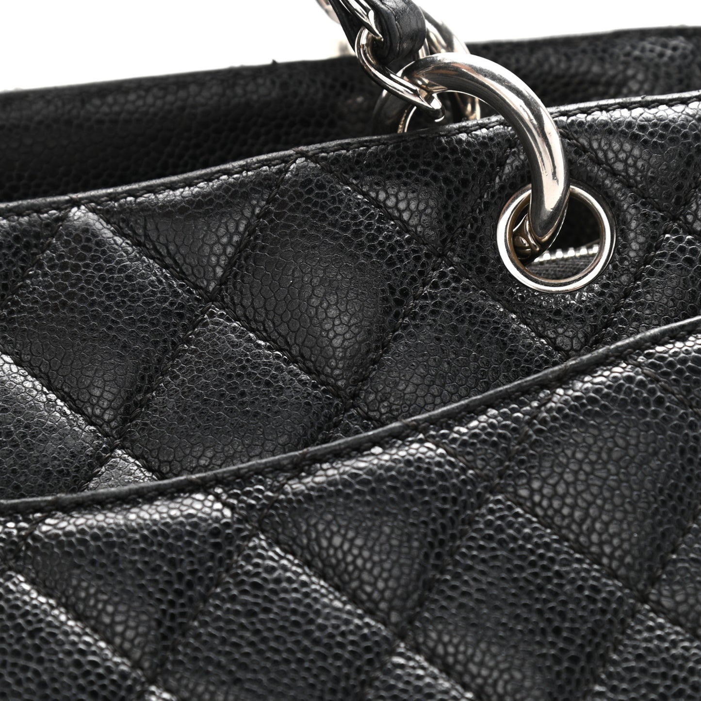Caviar Quilted Grand Shopping Tote GST Black