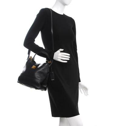 Miu Miu Goatskin Madras Secchiello Bucket Nero Black 2 of 9