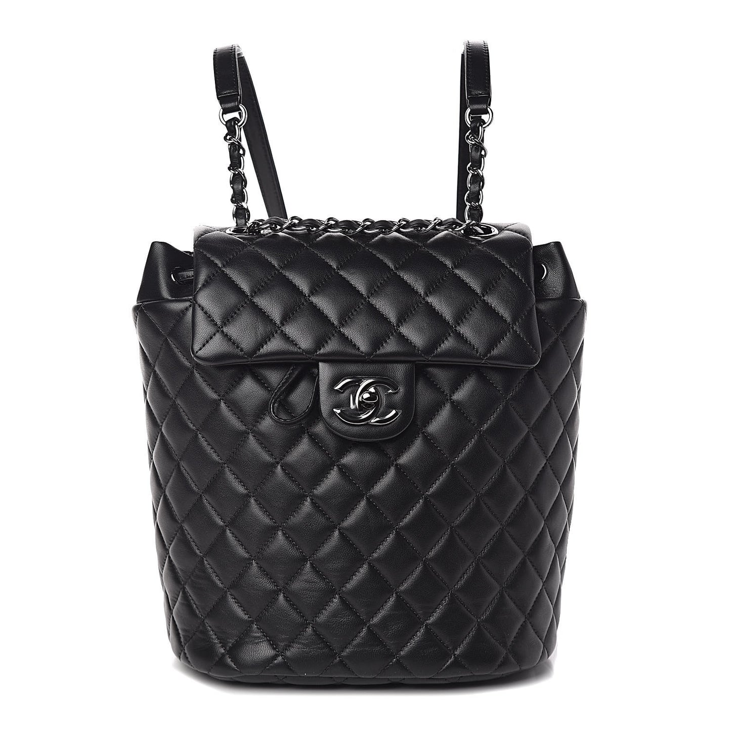 Lambskin Quilted Small Urban Spirit Backpack Black