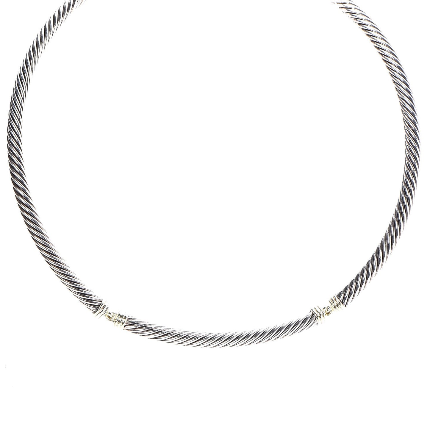 Sterling Silver 14K Yellow Gold 5mm Metro Necklace