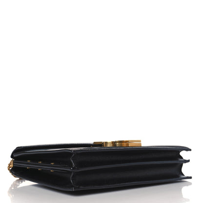 Saint Laurent Smooth Calfskin Suede Monogram Cassandra Clasp Bag Black 3 of 8