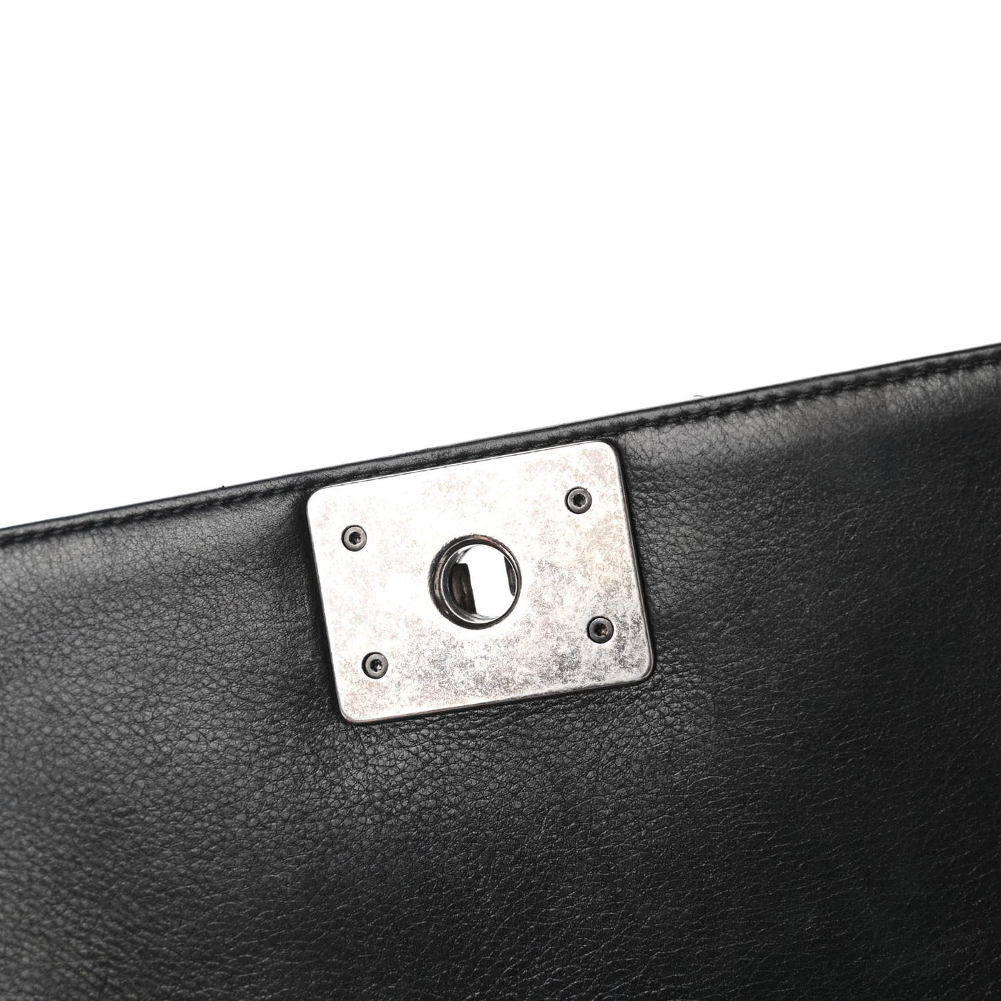 Calfskin Quilted Small Boy Flap Black