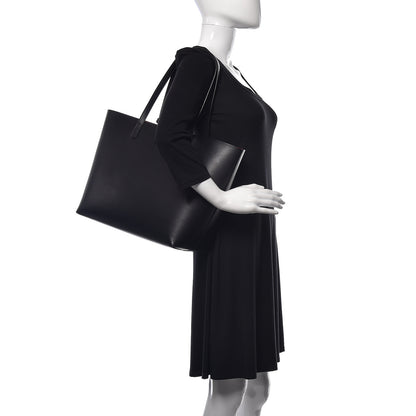 Mansur Gavriel Calfskin Large Shopping Tote Black Flamma 2 of 15