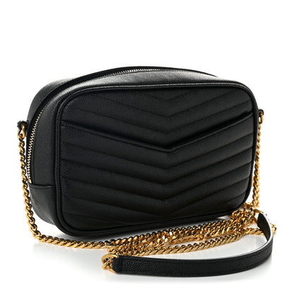 Saint Laurent Grain De Poudre Matelasse Monogram Mini Lou Camera Bag Black 3 of 11