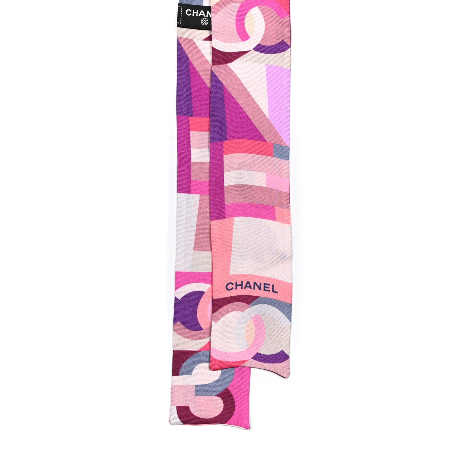 Chanel Silk CC Slim Bandeau Pink Purple Beige 2 of 7