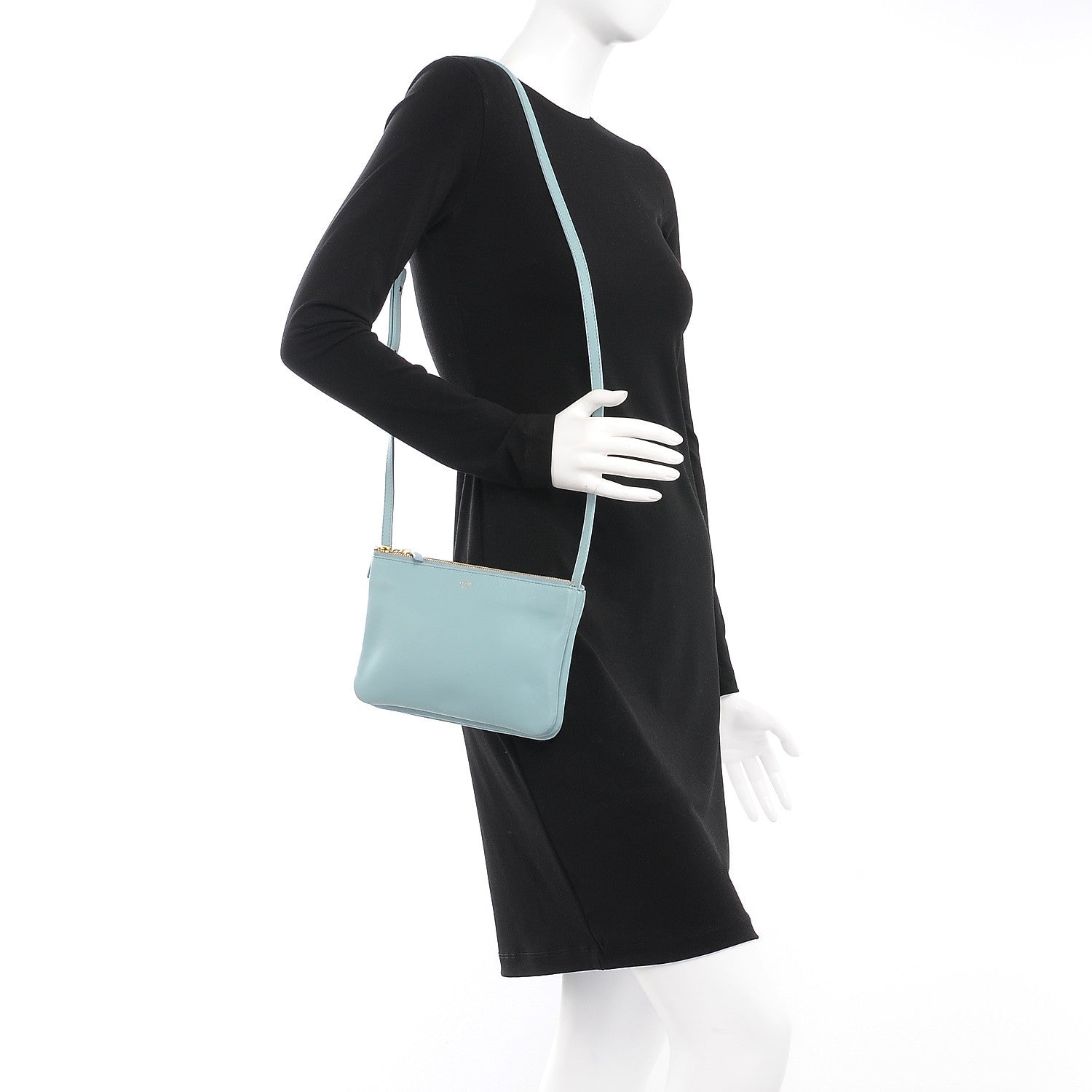 Celine Smooth Lambskin Small Trio Crossbody Bag Jade 2 of 8
