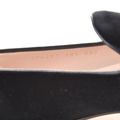 Gucci Velvet Etoile Pearl Embellished Loafers 38.5 Black 9 of 11