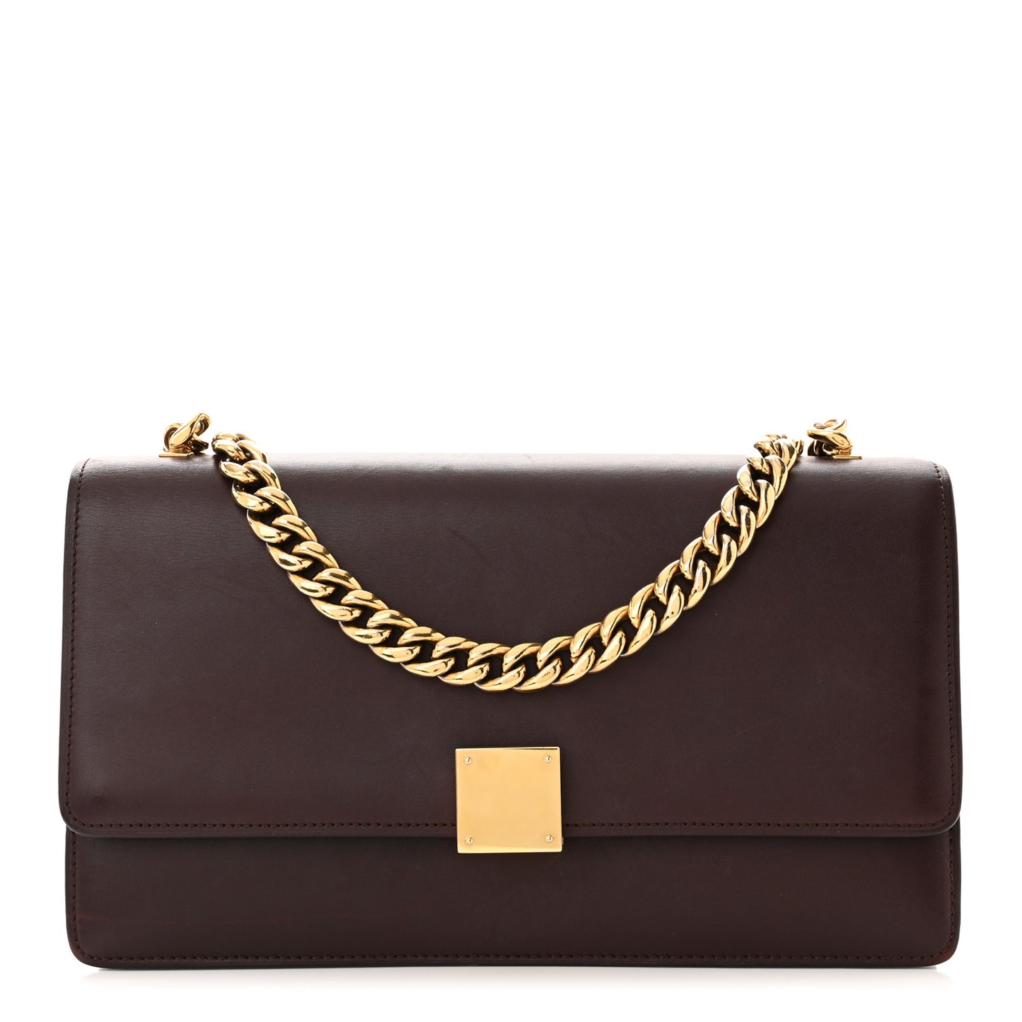 Smooth Calfskin Medium Case Chain Flap Burgundy