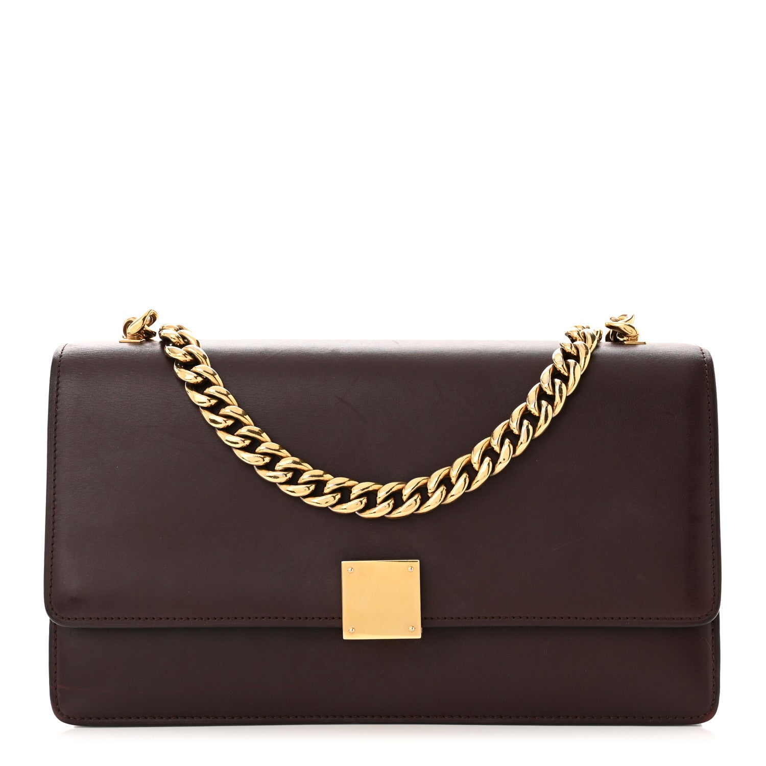 Celine Smooth Calfskin Medium Case Chain Flap Burgundy 1 of 16