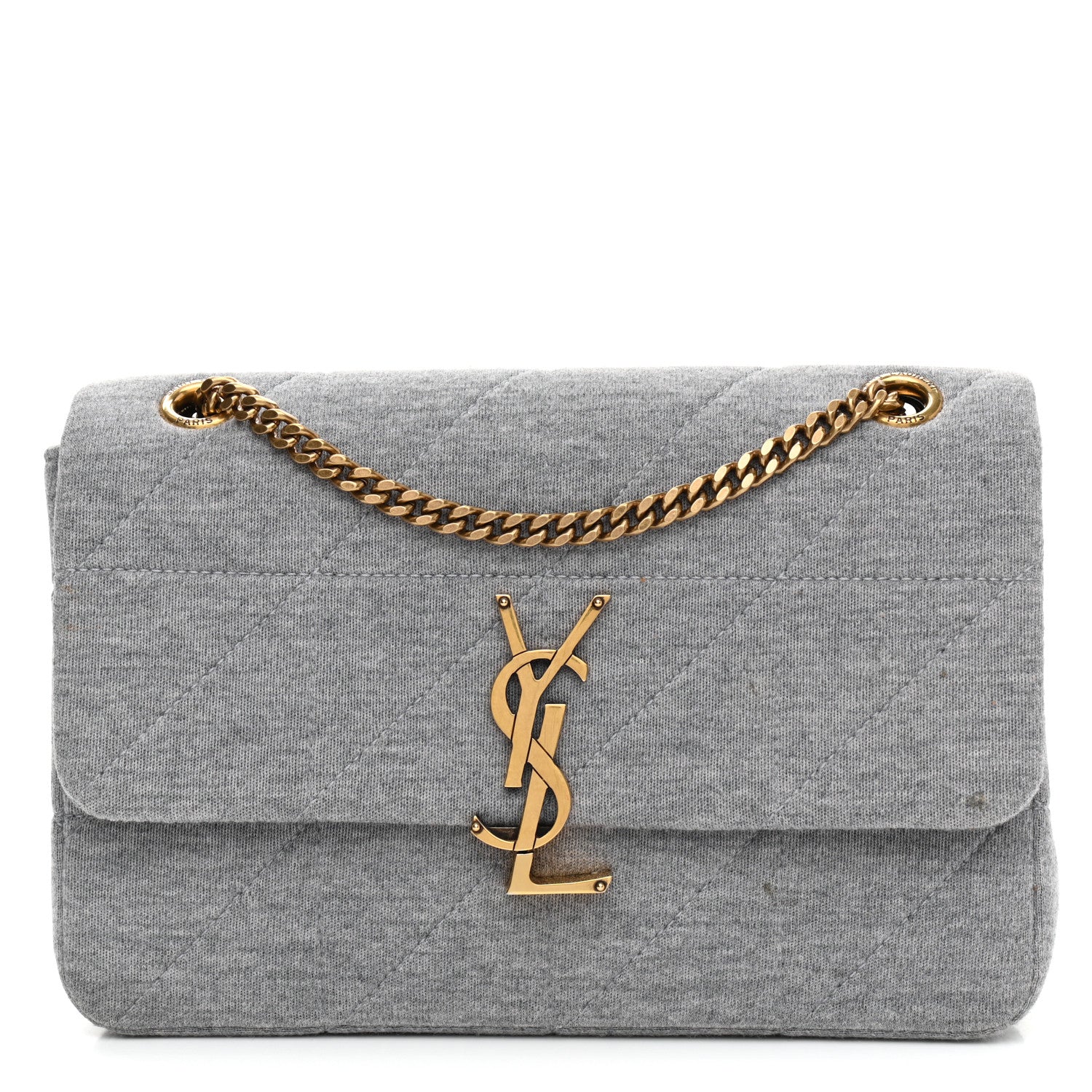 Saint Laurent Jersey Wool Patchwork Monogram Medium Jamie Grey 1 of 9