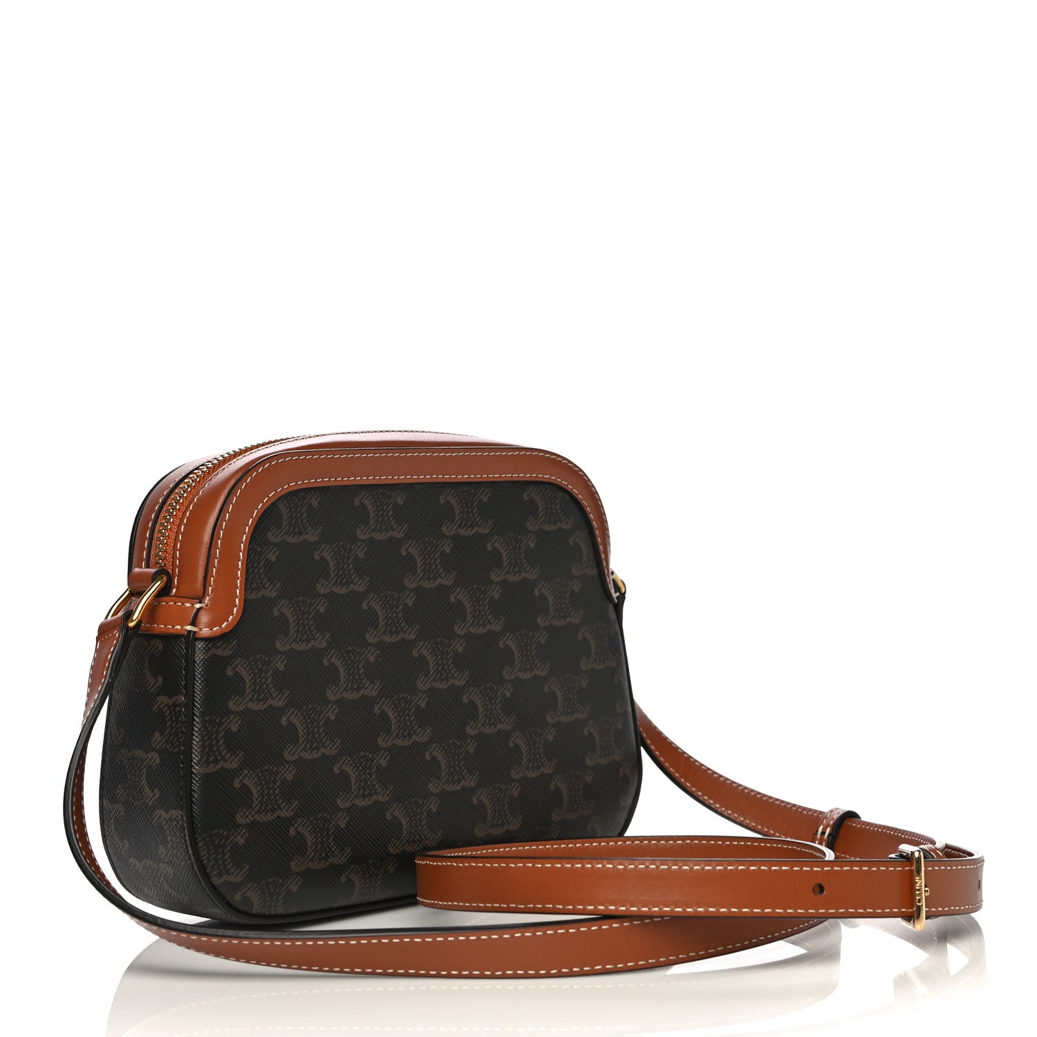 Celine Triomphe Canvas Small Camera Bag Tan 3 of 12