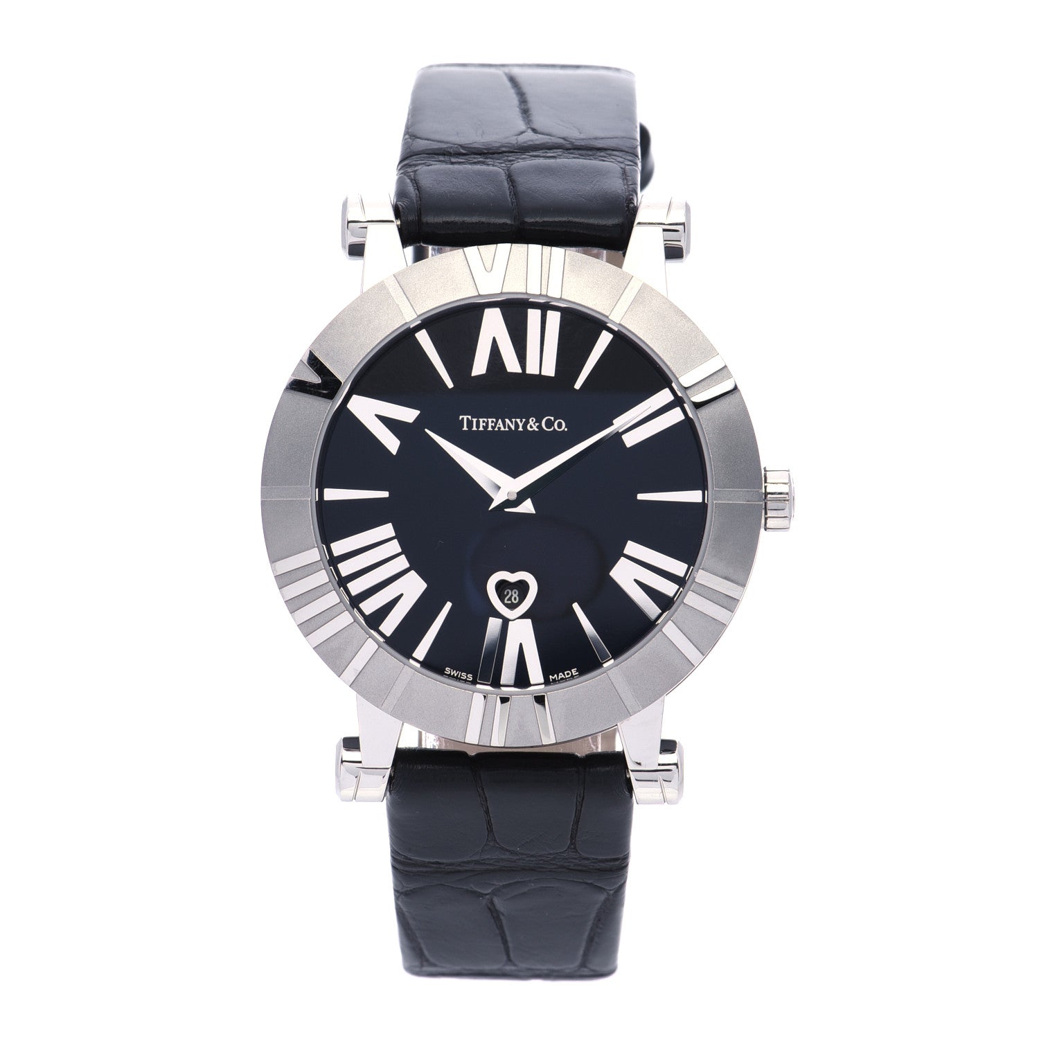 Tiffany Stainless Steel Alligator 36mm Atlas Quartz Watch Black 1 of 7
