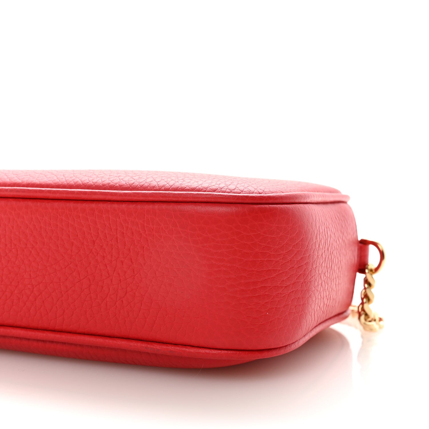 Burberry Calfskin Monogram Embossed Elongated Camera Bag Red
