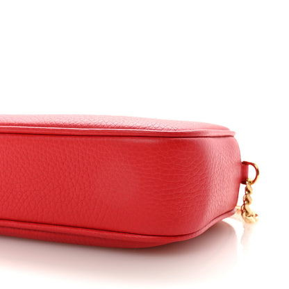 Burberry Calfskin Monogram Embossed Elongated Camera Bag Red 9 of 9