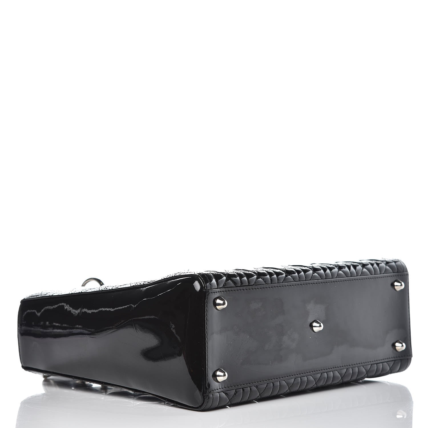 Christian Dior Patent Cannage Large Lady Dior Black 4 of 10