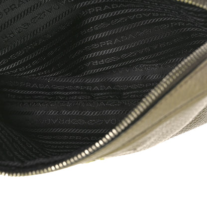 Prada Vitello Daino Soft Medium Double Zip Shoulder Bag Argilla 6 of 9