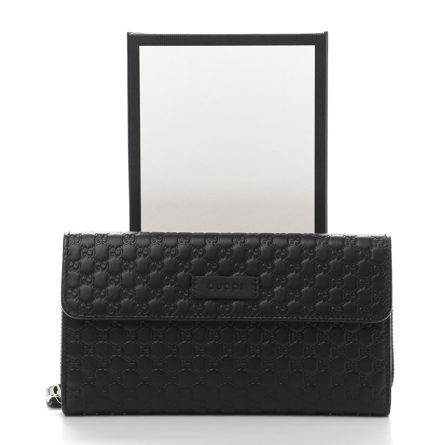 Soft Microguccissima Continental Zip Wallet Black