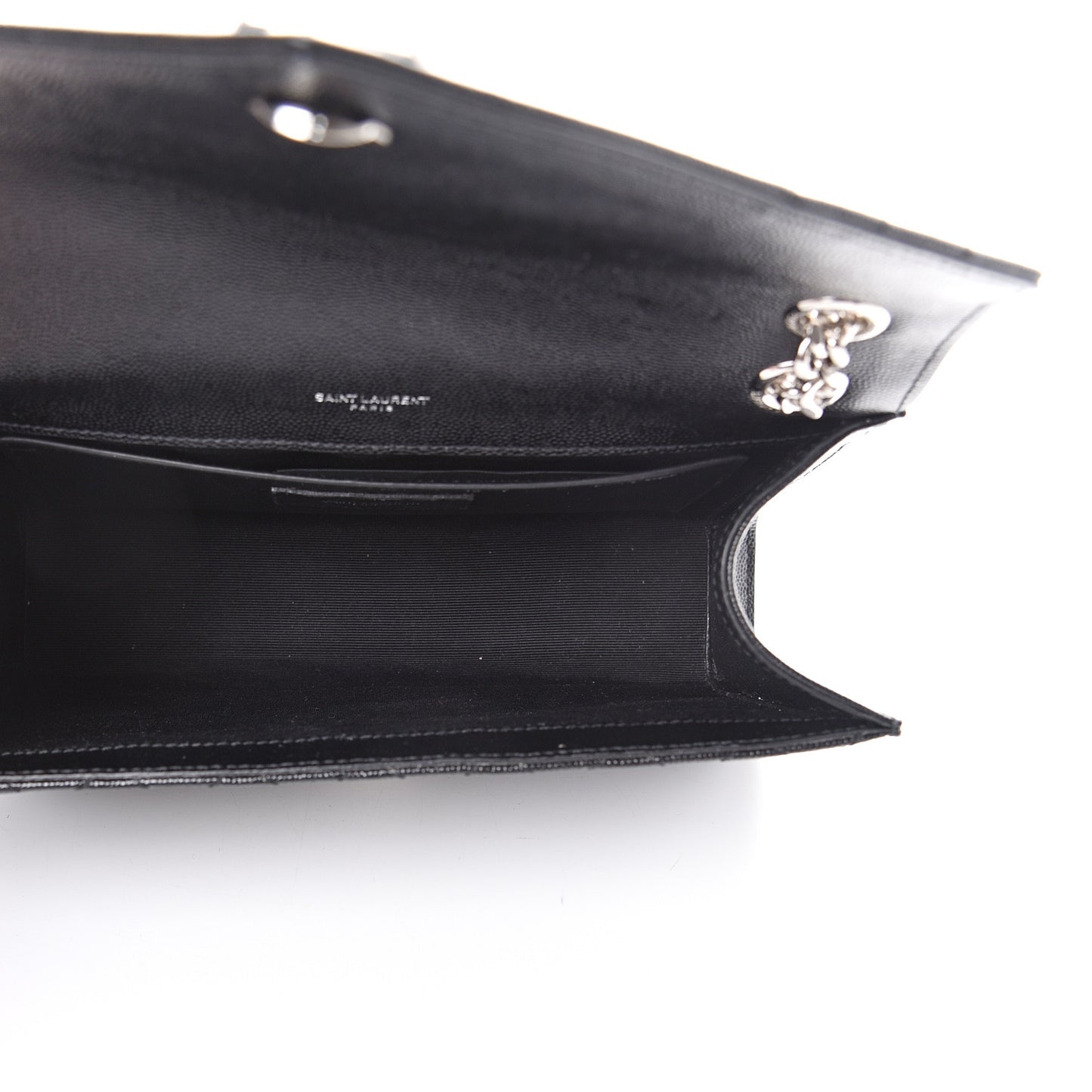 Grain De Poudre Textured Mixed Matelasse Triquilt Medium Monogram Satchel Black