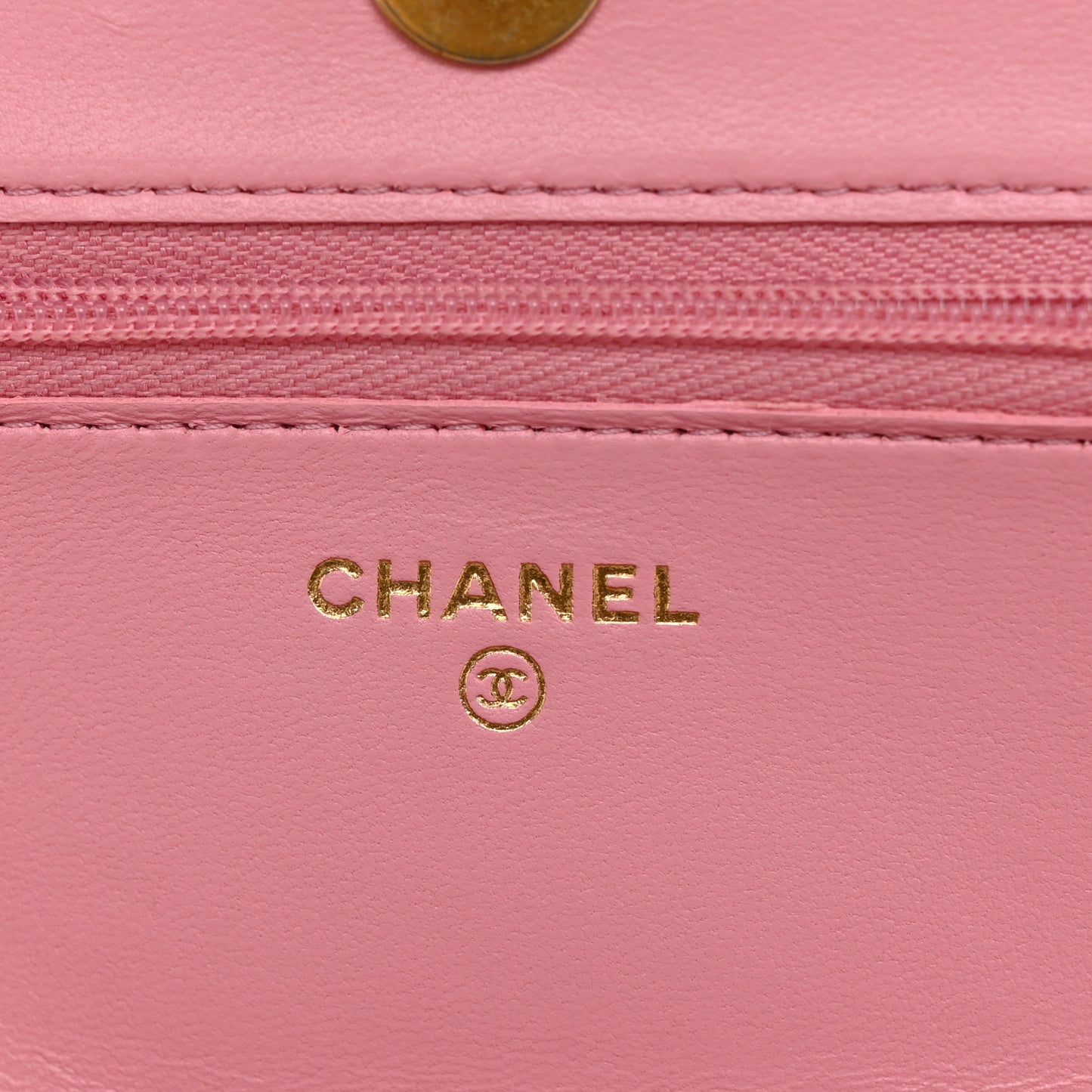Lambskin Quilted Pick Me Up Wallet On Chain WOC Light Pink
