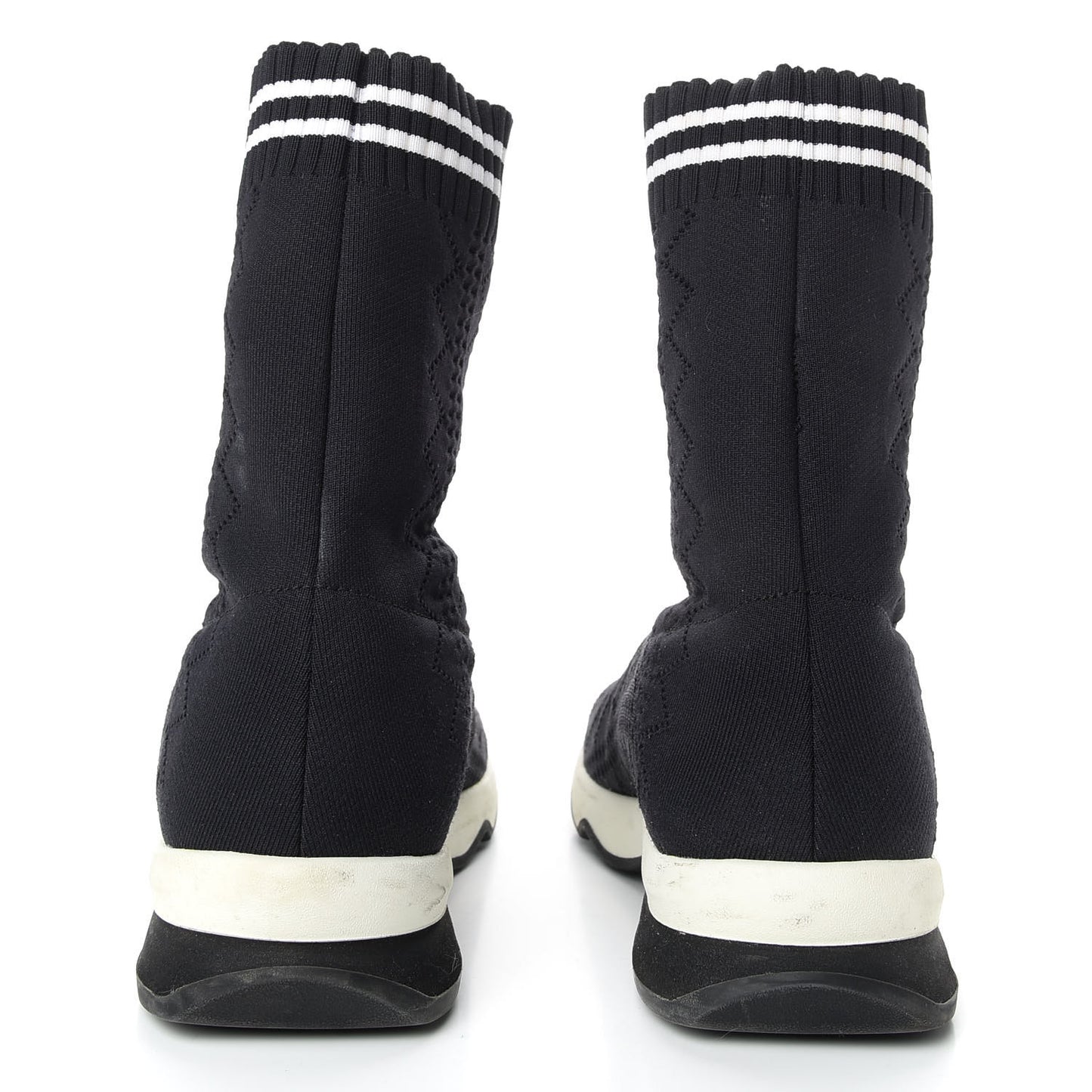 Stretch Knit Womens Sock Sneakers 37 Black